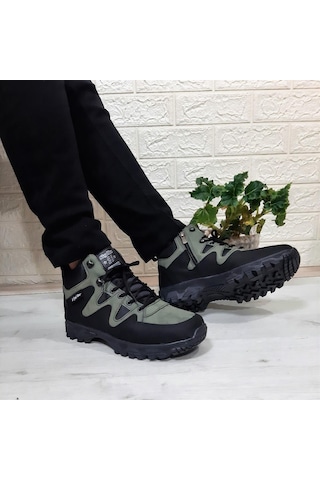 Sky Blue Haki 0050 Fermuarlı Bağacaklı Kaymaz Erkek Bot 001