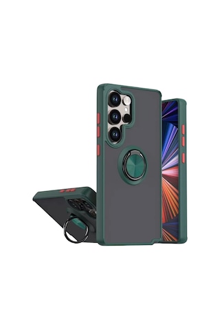 Mey İthalat Samsung Galaxy Uyumlu S26 Ultra Montreal Yüzüklü Silikon Kapak - Yeşil Diğer