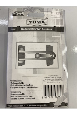 Yuma Kapı Emniyet Kelepçesi Çengel Tip
