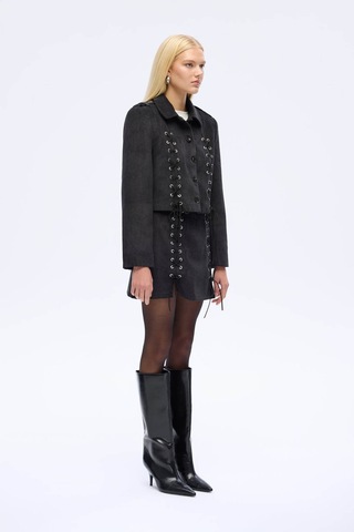 Quzu Siyah Kadın Ceket Ckt01039 Siyah