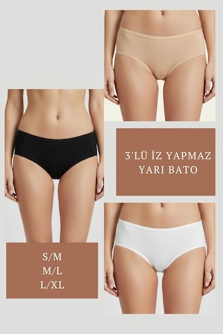 3lü Set Külot-siyah-beyaz-ten Dor2850 Çok Renkli