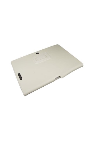 Transformer Pad Tf300 İle Uyumlu Standlı Deri Kılıf Beyaz Renk Kapaklı Kılıf
