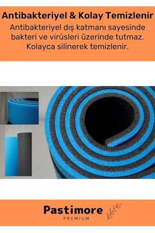 Taşıma Askılı Konfor Modeli Çift Taraflı Kaymaz Yoga Meditasyon Minderi Mavi Siyah Mat Çok Renkli