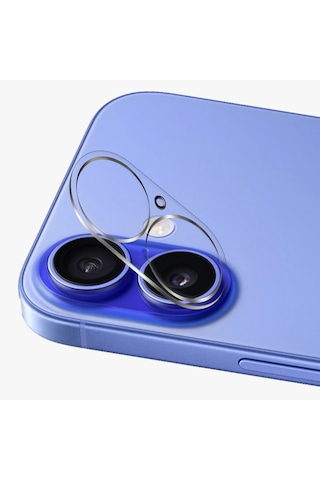 Forzacase Apple Uyumlu iPhone 16 Plus İle Kamera Lens Koruyucu Cam Filmi - Fc378 Renksiz