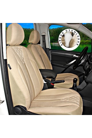 T1 Serisi Ford Tourneo Courier 2014+ Uyumlu Krem Ticari Tay Tüyü Koltuk Kılıfı