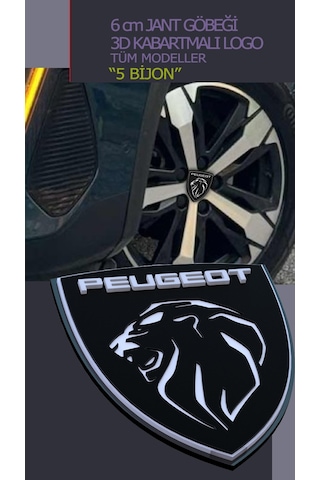 Peugeot Yeni Aslan 3d Kabartmalı 6 Cm Jant Göbeği Logo - Tüm Mode