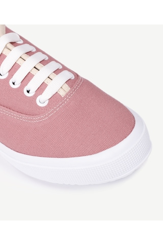 Yargıcı Düz Renk Kumaş Sneaker Pembe