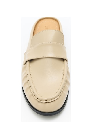 Lutvelizade Loafer 2601 Arkası Açık Büzgülü Bej Kadın Loafer