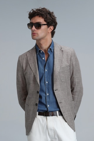 Lufian Luta Spor Erkek Blazer Ceket Slim Fit Kahverengi Kahverengi 111140166100112 Kahverengi