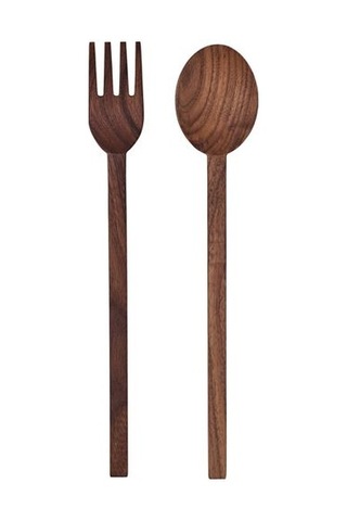 Ikea Stockholm 2025 Servis Takımı, Ceviz, 31 Cm, 2 Parça