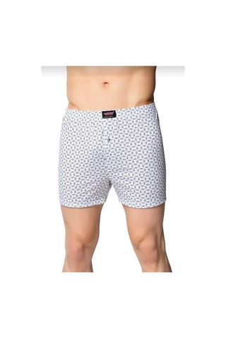Sedef Yıldızı Desenli Erkek Boxer 3 Adet Karışık Renk %100 Pamuk Çok Renkli