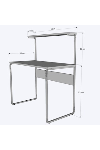Dehalimited G Masa 100X50 Metal Iskeletli Parlak Bambu Yüzey Kahve-Çay Mutfak