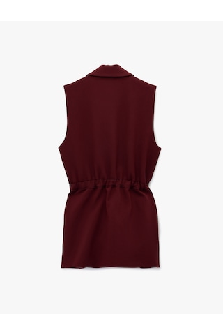 Koton Regular Fit Kolsuz Kemerli Kruvaze Yaka Yelek Bordo 6sak20009uw Bordo