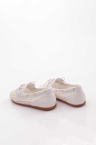 Dgn B00112 Kadin Delikli Oxford Ayakkabi Beyaz