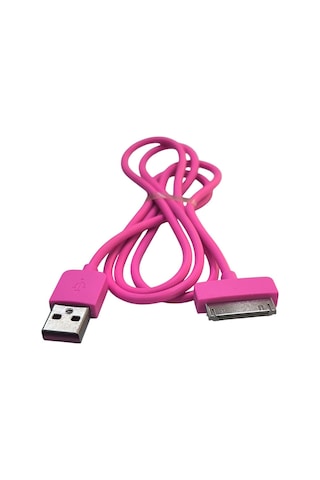 Ipad - İpod - İphone 4 Uyumlu Usb Şarj Ve Data Kablosu Pembe 1m