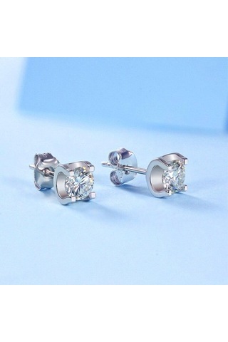 Yeşil Bagueringen Mavi Yeşil Renk Mozanit Küpe 925 Ayar Gümüş 1ct Düzenlendi Elmas Takı Düğün Parti Yıldönümü Hediyesi