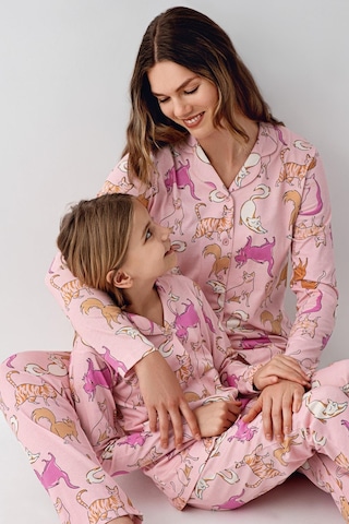 Rolypoly Kız Çocuk Gömlek Pijama Açık Pembe-1761 Pembe