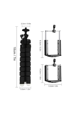 18 Cm Süngerli Ahtapot Tripod Telefon Tutucu Aparat
