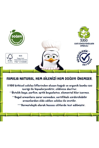 Familia 3 Katlı Bambu Natural Tuvalet Kağıdı 40 Rulo