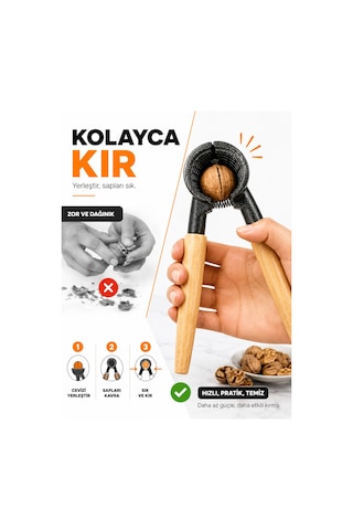 Döküm Ceviz Kıracağı Bambu Saplı Ergonomik Yaylı Manuel Ceviz Ve Fındık Kıracağı