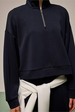 Defacto Dik Yaka Modal Sporcu Sweatshirt F9489ax26spnv146 Lacivert-nv146