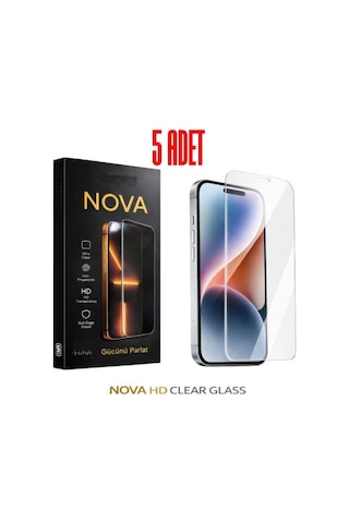 5 Adet Nova Hd Series Apple iPhone 16 Pro İçin Uyumlu Temperli Cam Ekran Koruyucu