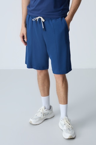 Air Jones Tommy Life Parlament Pamuklu Kalın Yumuşak Dokulu Standart Fit Basic Erkek Şort - 81277 Mavi