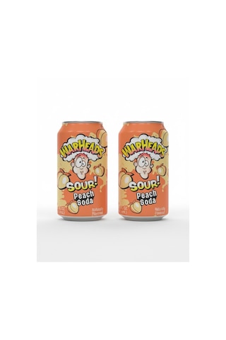 Warheads Sour Peach Soda - Ekşi Şeftali Aromalı Gazlı İçecek 330ml 2 Adet