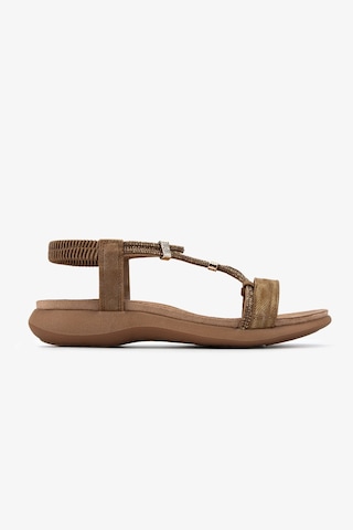 Valmenti Kadın Hakiki Deri Camel Düz Sandalet 1141 47962-4 Bn Sndlt Y26 Camel/bronze/strass