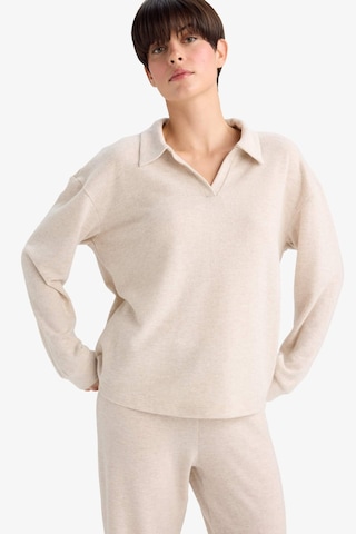 Defacto Pijama Takımı Regular Fit Uzun Kollu Velur Üst Uzun Alt-fall İn Love G1188ax25aubg588 Bej-bg588