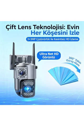Ev İçi Ve Dışı Kullanım İçin Wifi Güvenlik Kamerası 4mp 360 Derece Tam Kapsama