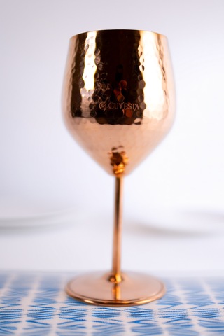 Cuvesta El Yapımı Zarif Bakır Dövme Desenli Kokteyl Bardak 20x8cm Bakır - Gold