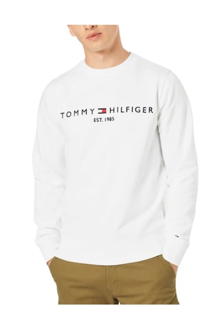 Tommy Hilfiger Sıfır Yaka Sweatshirt Beyaz