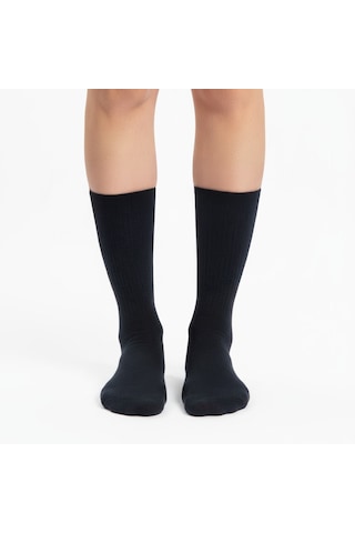 Gost Liria- 5 Li Siyah Ribanalı Unisex Soket Çorap Siyah