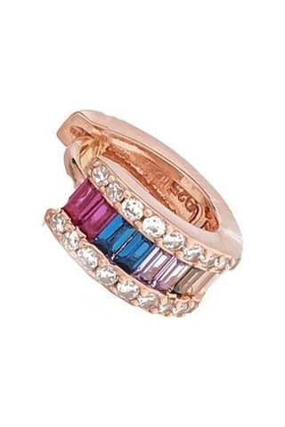 Masaliko Rainbow Halka Gümüş Küpe Sb1615, İthal Ürün, 925 Ayar Gümüş Küpe, Altın Kaplama, Halka Küpe, Günlük Modern Küpe, Trend Ürünler, Baget Küpe - Çift / Rosegold Gümüş
