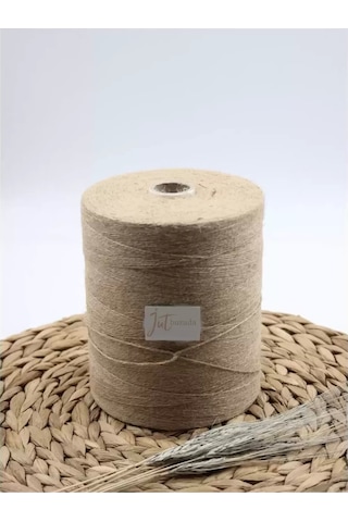 Jütburada Bej Jüt İplik 1 Kg 1000 Metre Hasır İp Kırnap İp Doğal İp Çuval İp