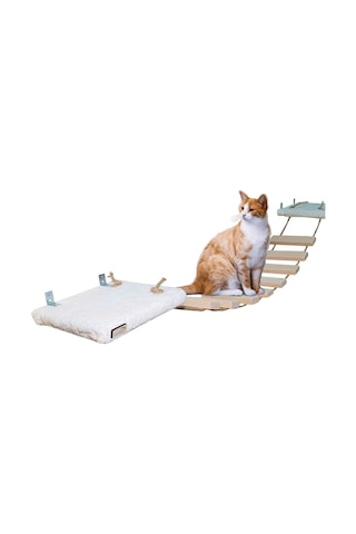 Peluş Basamaklı Kedi Köprüsü Peluş Raf Duvar Kedi Yolu Parkur