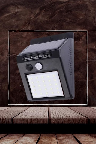 Bahçe - 367 - Aydınlatma Sensörlü Güneş Enerjili Duvar Lambası 40 - Csmo-tex - Led Işık