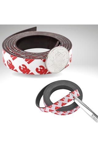 Yapışkanlı Şerit Mıknatıs Magnet Kes Kullan Güçlü Sağlam Rulo Çık