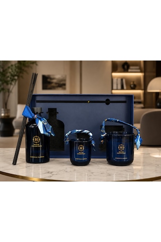 Haute Collection Esctatic Lüks Oda Kokusu Ve 2 Li Mum Seti Çubuklu Oda Parfümü & Dekoratif Kokulu Mum Hediyelik Set Sümbülteber
