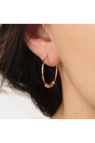 Sembol Gold Halka Küpe Dorikalı Tricolor 14K Gold