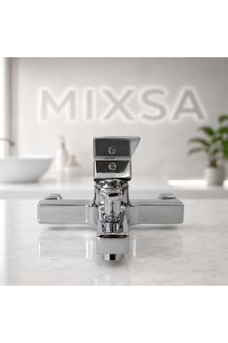 Lüx Premium Kare Robot Duş Seti Krom Kare Banyo-lavabo-mutfak Bataryası 4'lü Set Pirinç Gövde