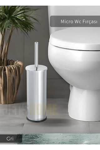 Jet's Home Paslanmaz Tuvalet Fırçası Mikro Wc Klozet Fırçası Krom Krom