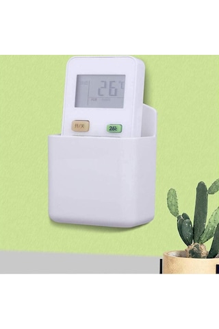 Maiyame 4 Adet Beyaz Duvarlı Kumanda Tutucu, Ev Ofis Yatak Odası İçin Otomatik Yapışkan Organizer Kutusu, Anahtar Kalem Depolama Kutusu Diğer