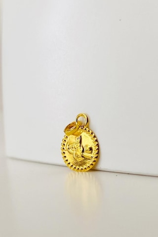 14 Ayar Altın Mini Tuğra Kolye Ucu 1 Cm Sarı Altın