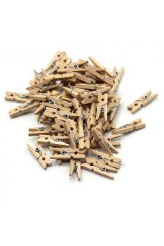 Ahşap Görünümlü Minik Ahşap Mandal Fotoğraf Asma Mandalı Parti Ve Süs Mandalı 10+