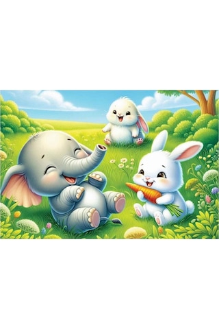 60 Parça Tavşan Puzzle 4789