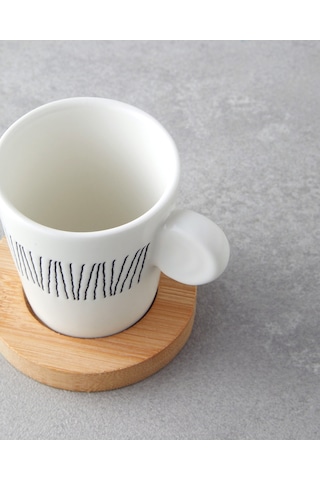 English Home Bona Stoneware 6 Parça 3 Kişilik Kahve Fincan Takımı 70 Ml Siyah-beyaz-bej Siyah-beyaz-bej