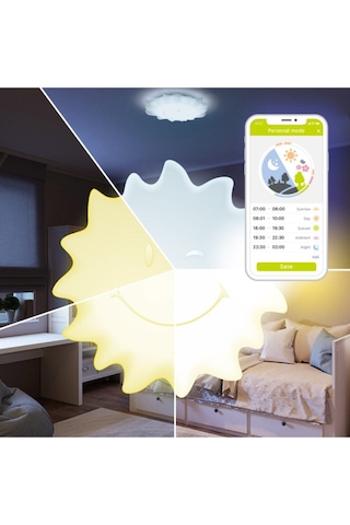 Agu Sun1 Akıllı Gün Doğumu Lambası-dekoratif Akıllı Çocuk Odası Avize-uyku Lambası-akıllı Avize Beyaz