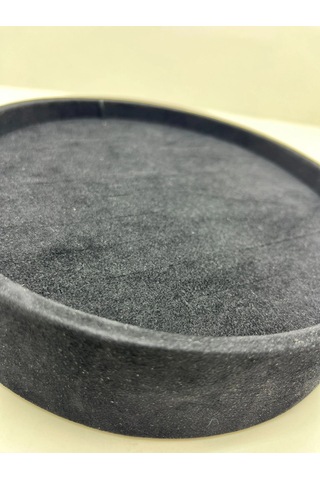 Süet Kumaş Siyah Renk 20x20 Cm Yuvarlak Batırmalı Bileklik Kelepçe Tablası Çok Renkli